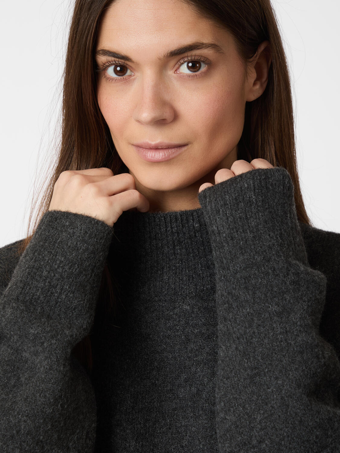 Paulina striktrøje - Antracit